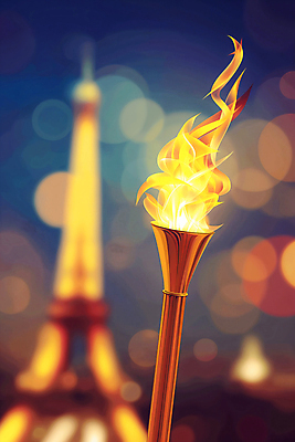JPG 편집이미지 올림픽 불 사람없음 화려 에펠탑 보케 성화 성화봉송 횃불 카피스페이스 편집실사 AI포토 AI콘텐츠 자연요소 스포츠 컨셉 공백 도구 CG 파리 랜드마크 파일형식