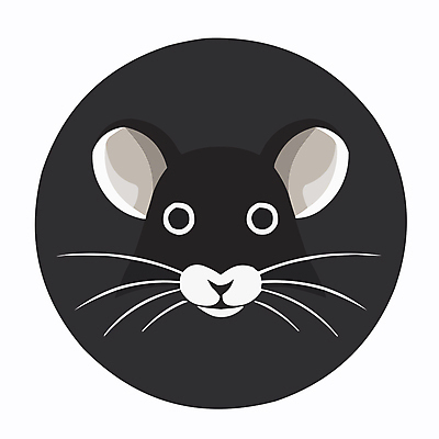 한마리 일러스트 사람없음 검은색 쥐 심볼 심플 국내일러스트 AI파일 1 컬러 설치류 파일형식 벡터