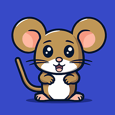 캐릭터 한마리 일러스트 사람없음 갈색 쥐 심볼 일러캐릭터 AI파일 1 컬러 설치류 파일형식 벡터