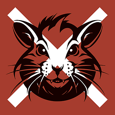 한마리 일러스트 사람없음 빨간색 금지 쥐 X 심볼 국내일러스트 AI파일 1 알파벳 컬러 설치류 파일형식 벡터