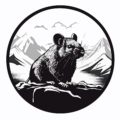 한마리 일러스트 산 사람없음 검은색 쥐 심볼 국내일러스트 AI파일 1 컬러 설치류 파일형식 벡터