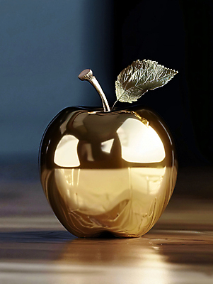 JPG 편집이미지 백그라운드 잎 사람없음 금색 황금 사과 디지털합성 황금사과 편집소스 편집실사 AI포토 AI콘텐츠 식물 컬러 과일 CG 파일형식