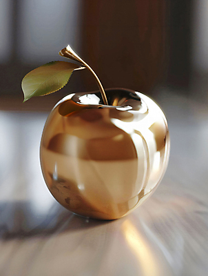 JPG 편집이미지 백그라운드 잎 사람없음 금색 황금 사과 디지털합성 황금사과 편집소스 편집실사 AI포토 AI콘텐츠 식물 컬러 과일 CG 파일형식