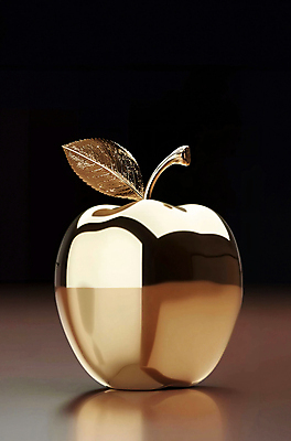 JPG 편집이미지 백그라운드 잎 사람없음 금색 황금 사과 디지털합성 황금사과 편집소스 편집실사 AI포토 AI콘텐츠 식물 컬러 과일 CG 파일형식