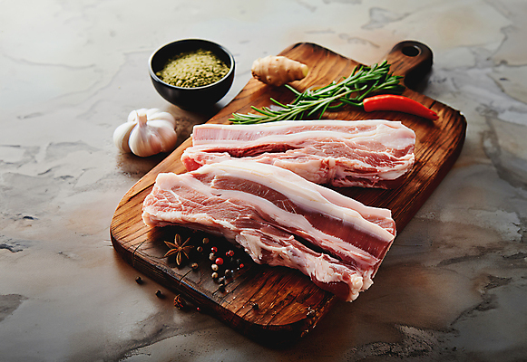 JPG 편집이미지 백그라운드 식재료 육류 돼지고기 사람없음 디지털합성 삼겹살 오겹살 편집소스 편집실사 AI포토 AI콘텐츠 CG 파일형식