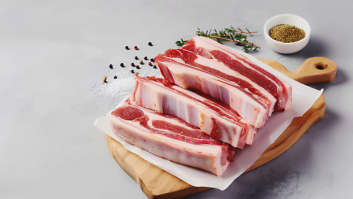 JPG 편집이미지 백그라운드 식재료 육류 돼지고기 사람없음 디지털합성 삼겹살 오겹살 편집소스 편집실사 AI포토 AI콘텐츠 CG 파일형식