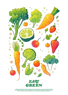 PSD 포스터 토마토 일러스트 고추 건강 사람없음 초록색 건강관리 주황색 당근 브로콜리 샐러리 국내일러스트 컬러 채소 뿌리채소 관리 파일형식