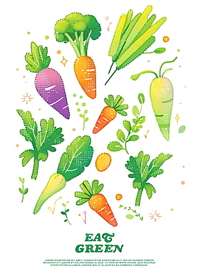 PSD 포스터 토마토 일러스트 고추 건강 사람없음 초록색 건강관리 주황색 당근 브로콜리 샐러리 국내일러스트 컬러 채소 뿌리채소 관리 파일형식