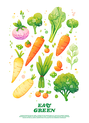 PSD 포스터 일러스트 고추 건강 사람없음 초록색 건강관리 주황색 당근 브로콜리 샐러리 국내일러스트 컬러 채소 뿌리채소 관리 파일형식