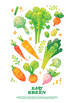 PSD 포스터 토마토 일러스트 고추 건강 사람없음 초록색 건강관리 주황색 당근 브로콜리 샐러리 국내일러스트 컬러 채소 뿌리채소 관리 파일형식