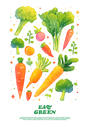 PSD 포스터 일러스트 고추 건강 사람없음 초록색 건강관리 주황색 당근 브로콜리 샐러리 국내일러스트 컬러 채소 뿌리채소 관리 파일형식