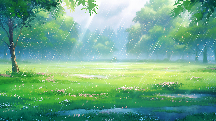 JPG 나무 꽃 백그라운드 일러스트 풍경 잔디 사람없음 초록색 여름 햇빛 여름풍경 봄풍경 봄 봄비 숲 웅덩이 국내일러스트 AI일러스트 AI콘텐츠 식물 계절 컬러 태양 비_날씨 파일형식 여름_계절