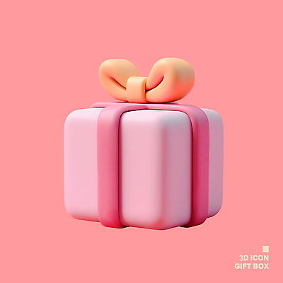 PSD 아이콘 리본 분홍색 선물 사람없음 선물상자 쇼핑 3D아이콘 상자 한개 3D소스 3D 1 컬러 디지털합성 파일형식