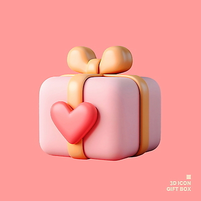 PSD 아이콘 리본 분홍색 선물 사람없음 선물상자 쇼핑 3D아이콘 상자 한개 3D소스 3D 하트 모양 1 컬러 디지털합성 파일형식