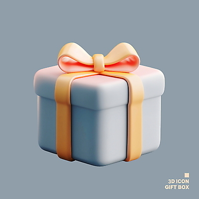 PSD 아이콘 리본 선물 사람없음 선물상자 쇼핑 3D아이콘 상자 한개 3D소스 3D 회색 1 컬러 디지털합성 파일형식