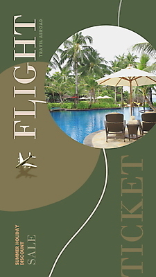 PSD 템플릿 해외 해외여행 여행 의자 리조트 휴가 비행기 수영장 사람없음 초록색 야자수 세일 파라솔 항공권 디지털합성 홍보물 편집소스 이미지템플릿 나무 컬러 가구 항공교통 대중교통 티켓 파일형식