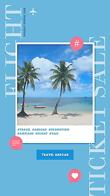 PSD 템플릿 해외 바다 해외여행 여행 휴가 프레임 해변 사람없음 야자수 세일 항공권 디지털합성 홍보물 소셜네트워크 편집소스 이미지템플릿 나무 티켓 파일형식