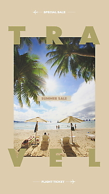 전신 PSD 구름 템플릿 해외 실루엣 바다 해외여행 여행 휴가 여러명 해변 야자수 햇빛 세일 파라솔 항공권 디지털합성 홍보물 베이지색 편집소스 이미지템플릿 자연요소 나무 컬러 다수 촬영기법 사람 태양 티켓 파일형식