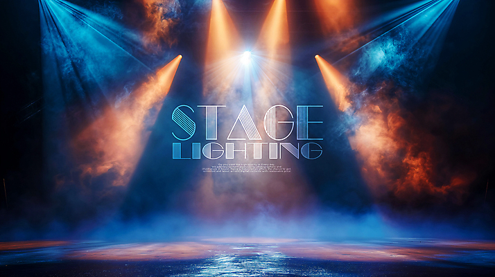 PSD 편집이미지 조명 사람없음 파란색 빛 주황색 공간 무대 무대장치 카피스페이스 이미지편집 컬러 공백 장비 파일형식