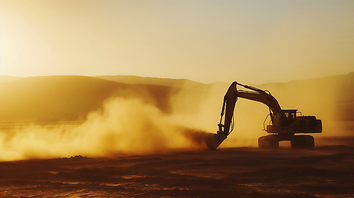 JPG 편집이미지 실루엣 하늘 공사 사람없음 건설현장 포크레인 흙먼지 편집실사 AI포토 AI콘텐츠 건설업 촬영기법 중장비 CG 먼지 파일형식