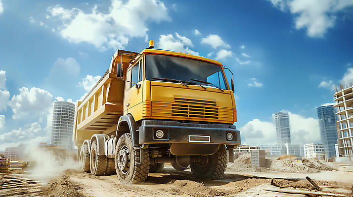 JPG 편집이미지 하늘 공사 사람없음 건물 건설현장 트럭 포크레인 편집실사 AI포토 AI콘텐츠 건축물 자동차 건설업 중장비 CG 파일형식