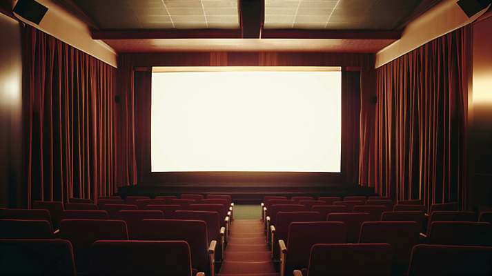 JPG 편집이미지 의자 사람없음 내부 스크린 스피커 커튼 영화관 영화 디지털합성 편집실사 AI포토 AI콘텐츠 음향기기 가구 문화예술 극장 CG 파일형식