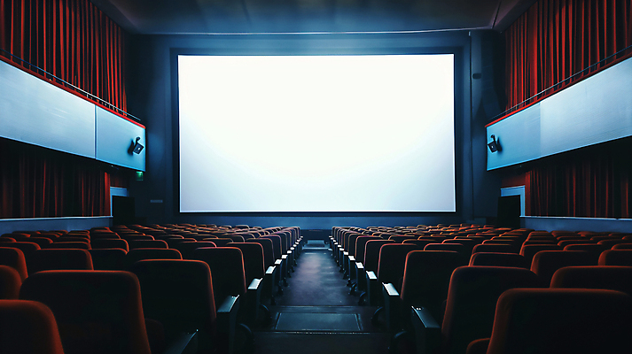 JPG 편집이미지 의자 사람없음 내부 스크린 스피커 영화관 영화 디지털합성 편집실사 AI포토 AI콘텐츠 음향기기 가구 문화예술 극장 CG 파일형식