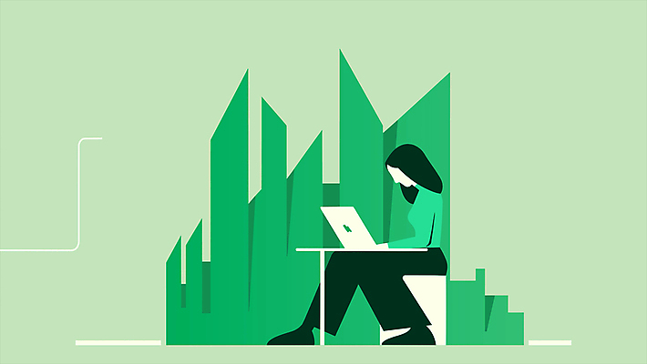 전신 디자인 여자 비즈니스 한명 앉기 성인 옆모습 초록색 노트북 타이핑 업무 비즈니스우먼 심플 얼굴없음 성인여자한명만 미니멀 모션그래픽 MP4 MOV 1 뷰포인트 컬러 모션 사람 전자제품 작업 직장인 동영상 여자한명만 성인여자만 파일형식