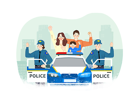 PSD 여자 남자 어린이 일러스트 함께함 미소 소년 여러명 상반신 성인 파이팅 도시 경찰 경찰복 경찰차 시민 국내일러스트 직업 다수 컨셉 유니폼 모션 자동차 표정 사람 국민 파일형식