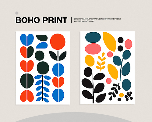 모양 꽃 포스터 패턴 일러스트 자연 나뭇잎 사람없음 컬러풀 인쇄 심플 미니멀 국내일러스트 AI파일 식물 컬러 잎 무늬 생태계 파일형식 벡터