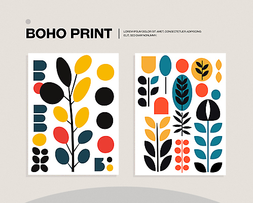 모양 꽃 포스터 패턴 일러스트 자연 나뭇잎 사람없음 컬러풀 인쇄 심플 미니멀 국내일러스트 AI파일 식물 컬러 잎 무늬 생태계 파일형식 벡터