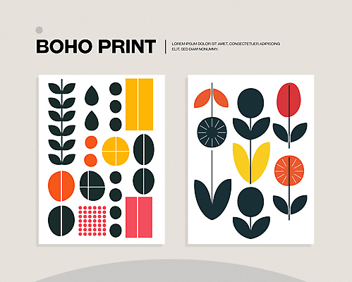 모양 꽃 포스터 패턴 일러스트 자연 나뭇잎 사람없음 컬러풀 인쇄 심플 미니멀 국내일러스트 AI파일 식물 컬러 잎 무늬 생태계 파일형식 벡터