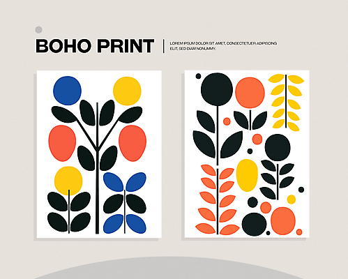 모양 꽃 포스터 패턴 일러스트 자연 나뭇잎 사람없음 컬러풀 인쇄 심플 미니멀 국내일러스트 AI파일 식물 컬러 잎 무늬 생태계 파일형식 벡터