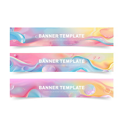 템플릿 배너템플릿 가로배너 물결 사람없음 컬러풀 현수막 액체 비눗방울 그라데이션 버블 마블링 파스텔톤 웹배너 배너세트 AI파일 배너 컬러 웹템플릿 가로 세트 파일형식 벡터