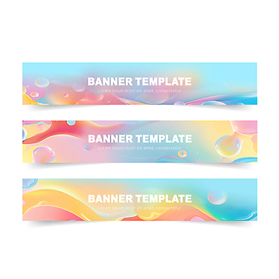 템플릿 배너템플릿 가로배너 물결 사람없음 컬러풀 현수막 액체 비눗방울 그라데이션 버블 마블링 파스텔톤 웹배너 배너세트 AI파일 배너 컬러 웹템플릿 가로 세트 파일형식 벡터