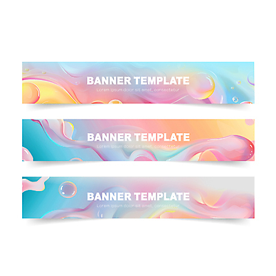 템플릿 배너템플릿 가로배너 물결 사람없음 컬러풀 현수막 액체 비눗방울 그라데이션 버블 마블링 파스텔톤 웹배너 배너세트 AI파일 배너 컬러 웹템플릿 가로 세트 파일형식 벡터