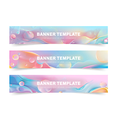템플릿 배너템플릿 가로배너 물결 사람없음 컬러풀 현수막 액체 비눗방울 그라데이션 버블 마블링 파스텔톤 웹배너 배너세트 AI파일 배너 컬러 웹템플릿 가로 세트 파일형식 벡터