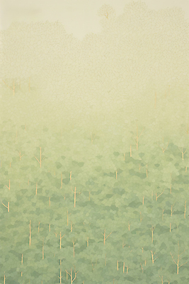 JPG 나무 백그라운드 일러스트 풍경 사람없음 초록색 봄풍경 숲 파스텔 국내일러스트 AI일러스트 AI콘텐츠 식물 컬러 학용품 봄 파일형식