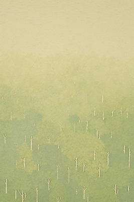 JPG 나무 백그라운드 일러스트 풍경 사람없음 초록색 봄풍경 숲 파스텔 국내일러스트 AI일러스트 AI콘텐츠 식물 컬러 학용품 봄 파일형식