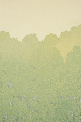 JPG 나무 백그라운드 일러스트 풍경 사람없음 초록색 봄풍경 숲 파스텔 국내일러스트 AI일러스트 AI콘텐츠 식물 컬러 학용품 봄 파일형식