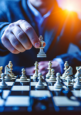 JPG 편집이미지 남자 한명 정장 상반신 성인 취미 빛 잡기 체스 오브젝트 체스판 승부 체스게임 성인남자한명만 편집실사 AI인물포토 AI콘텐츠 1 옷 모션 놀이 사람 게임 CG 남자한명만 성인남자만 파일형식 AI포토