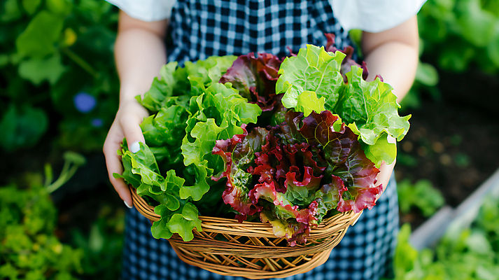 JPG 편집이미지 여자 백그라운드 한명 들기 상반신 성인 농장 수확 신선 상추 유기농 성인여자한명만 라탄바구니 편집실사 AI인물포토 AI콘텐츠 1 웰빙 농업 채소 모션 사람 바구니 CG 여자한명만 성인여자만 파일형식 AI포토