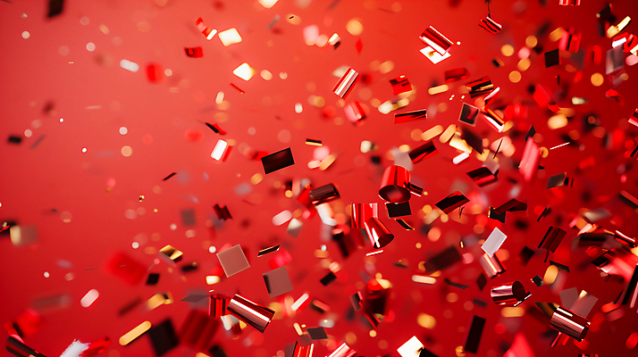 JPG 편집이미지 사람없음 빨간색 파티 축하 보케 꽃가루 더스트파티클 카피스페이스 편집실사 AI포토 AI콘텐츠 컬러 컨셉 이벤트 공백 가루 CG 파일형식