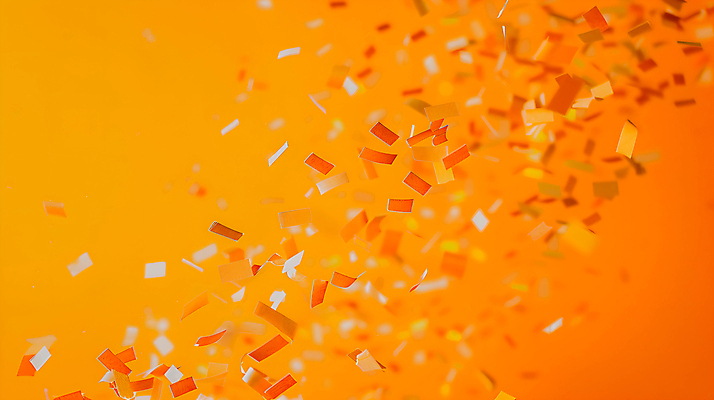 JPG 편집이미지 사람없음 파티 주황색 축하 꽃가루 더스트파티클 카피스페이스 편집실사 AI포토 AI콘텐츠 컬러 컨셉 이벤트 공백 가루 CG 파일형식