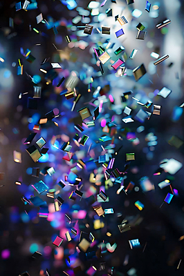 JPG 편집이미지 사람없음 파란색 파티 축하 꽃가루 더스트파티클 카피스페이스 편집실사 AI포토 AI콘텐츠 컬러 컨셉 이벤트 공백 가루 CG 파일형식