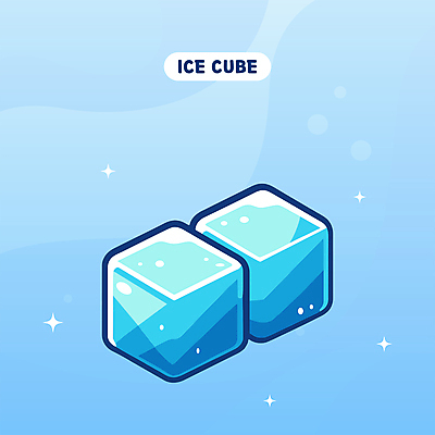 일러스트 사람없음 파란색 반짝임 사각형 얼음 투명 차가움 시원함 큐브 국내일러스트 AI파일 자연요소 도형 컬러 모션 파일형식 벡터