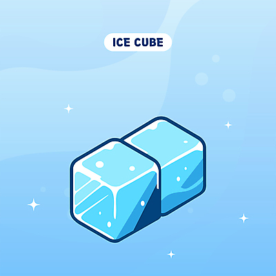 일러스트 사람없음 파란색 반짝임 사각형 얼음 투명 차가움 시원함 큐브 국내일러스트 AI파일 자연요소 도형 컬러 모션 파일형식 벡터
