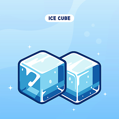 일러스트 사람없음 파란색 반짝임 사각형 얼음 투명 차가움 시원함 큐브 국내일러스트 AI파일 자연요소 도형 컬러 모션 파일형식 벡터