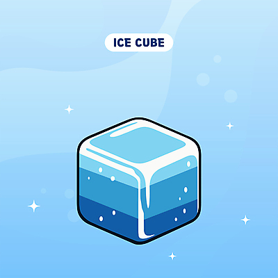 일러스트 사람없음 파란색 반짝임 사각형 얼음 투명 차가움 시원함 큐브 국내일러스트 AI파일 자연요소 도형 컬러 모션 파일형식 벡터