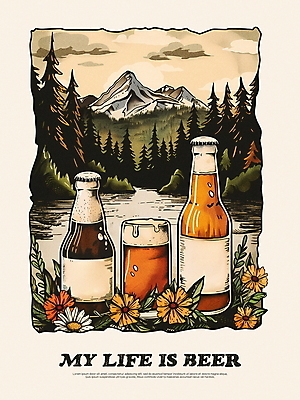 PSD 나무 구름 편집이미지 꽃 포스터 자연 산 맥주 사람없음 야외 거품 빈티지 숲 맥주잔 맥주병 이미지편집 자연요소 식물 컨셉 술잔 술병 주류 생태계 파일형식